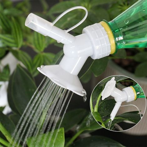 Arrosoir 2 en 1, vase d'arrosage, bouilloire, pommeau de douche, outil de jardin, arrosoirs pour bouteilles d'eau, outil pour arbres, appareil ménager pour plantes en pot (blanc) (1/5)
