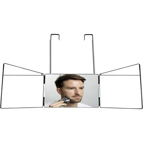 Miroir 3 Faces - Éclairage LED - Hauteur Réglable - Pliable Portable - Pour Coiffure Rasage Maquillage - 1 Pièce (1/5)