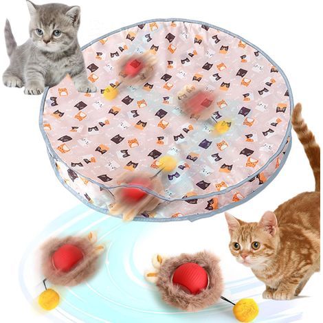 Pipistrello giocattolo per gatti adulti da interno, rotolante veloce e attivato dal movimento, gioco interattivo automatico per gatti, gioco di cattura del topo, giocattolo/palla automatico per gattin (1/5)