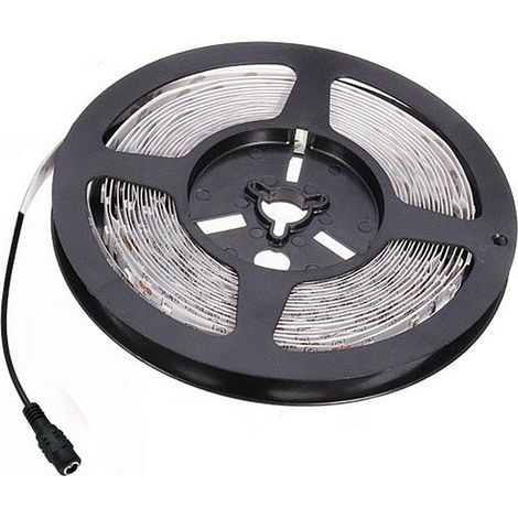 STRISCIA STRIP 300 LED SMD 5050 FLESSIBILE 5M ADESIVA LUCE FREDDA IP65 14.4 W/MT