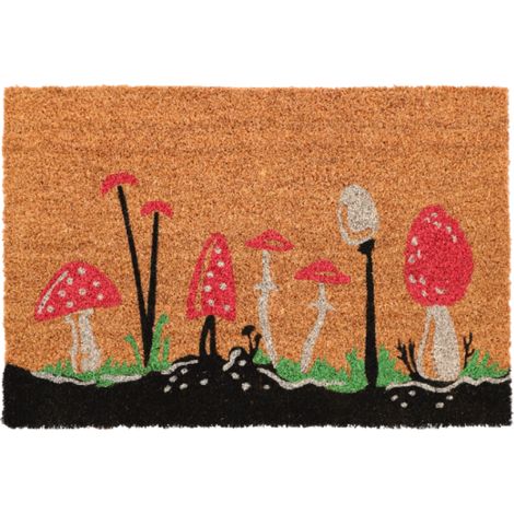 Paillasson coco motif champignons 60cm (1/2)