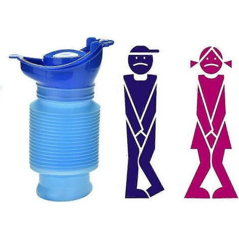 Urinoir d'urgence réutilisable. portable et rétractable. pour enfants et adultes. idéal pour le camping. la voiture et les voyages (capacité : 750 ml). (1/5)