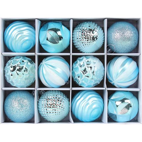 Leuchtende, galvanisierte Kugeln, Christbaumschmuck, Hängedekorationen, Weihnachtsbaum, Party, Feiertag, Innenbereich, blau (1/5)