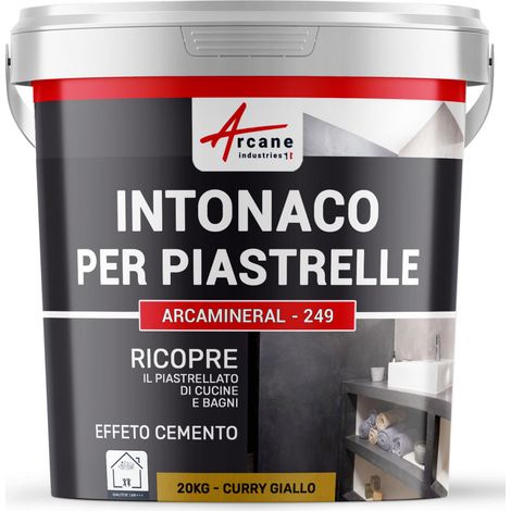 Intonaco per piastrelle del bagno e cucina, su pavimento e pareti - ARCAMINERAL - 20 kg (circa 13 m²) Curry - ARCANE INDUSTRIES