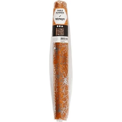 Chemin de table - Halloween - Orange - 29 cm x 3,5 m - Synthétique - Intérieur (1/2)