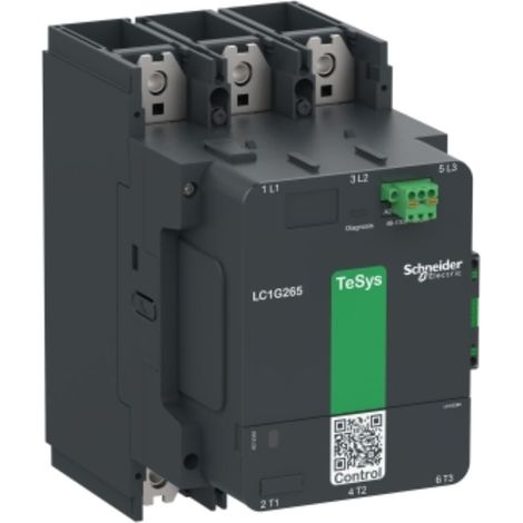 Contattore elevata potenza TeSys Giga, 3P (3NO), AC3 265A, versione Standard, bobina elettronica 100...250V AC/DC - LC1G265KUEN