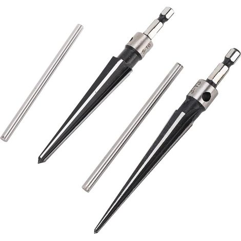 Alésoir conique, alésoir hexagonal en T, alésoir manuel en acier 45, outil de perçage à manche 6 cannelures pour bois et plastique, 5-16 mm 3-13 mm (1/4)
