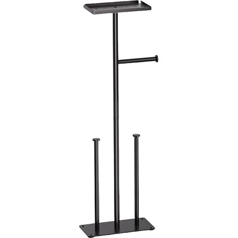 Porte-mouchoirs contemporain avec base antidérapante et étagère de rangement pour rouleaux de papier de salle de bain et support d'accessoires avec base antidérapante (1/4)