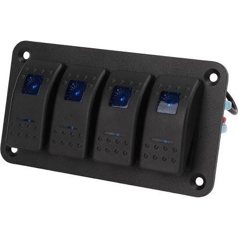 Panneau de commande à bascule à 4 positions avec fonctions de protection multiples, rétroéclairage LED bleu, étanchéité IP65 pour véhicules 12-24 V