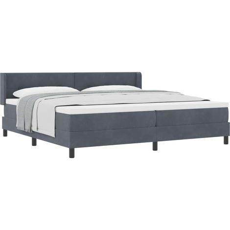 Maison Exclusive - Letto a molle con testiera Grigio scuro 200 x 200 cm Velluto (1/5)