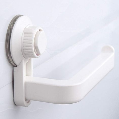Zwei Toiletten- und Küchen-Toilettenpapierhalter mit Saugnäpfen, selbstklebender Wandbefestigung, staubsaugerkompatibel, nagelfrei, wasserdicht und feuchtigkeitsbeständig (weiß/schwarz) (1/5)