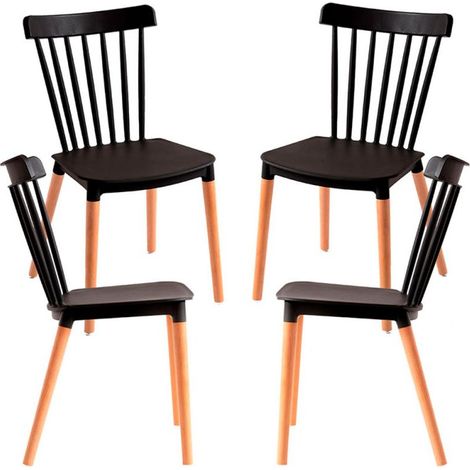 Packs Sillas Comedor - Pack 4 Sillas Leka - Negro (1/5)