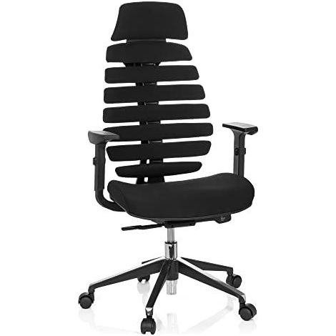 Chaise de bureau / Chaise pivotante ERGO LINE II PRO tissu noir hjh OFFICE