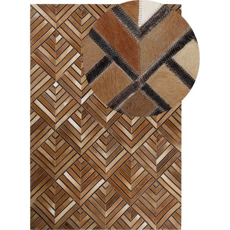 Rug TEKIR Brown 140 x 200 cm Leather (1/5)