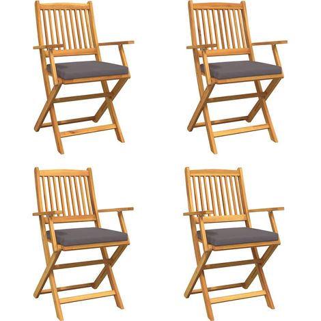 Maison Exclusive - Klappstuhl 4 pcs Grau 49 x 57,5 x 92 cm Massiv