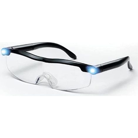 Lunettes de lecture avec loupe LED – Grossissement 160% – Éclairage intégré pour travaux de précision – Couture, réparations, artisanat (1/5)