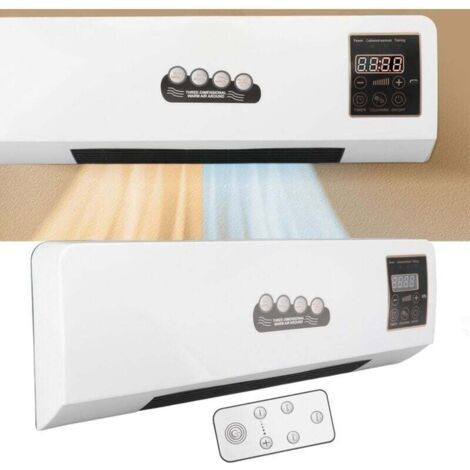 Chauffage électrique mural portable, compact et doté de commandes tactiles, utilisable pour l'eau chaude et l'eau froide, idéal pour les salles de bains ou les chambres. (1/3)