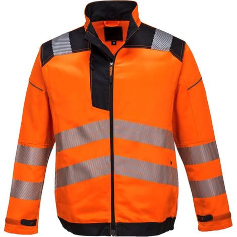 Portwest – Veste de travail bicolore orange et noir taille M – Poches zippées sécurisées – Garniture réfléchissante – Coutures renforcées (1/3)