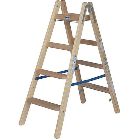 Escabeau-echelle-double (bois), hauteur travail 2,50m hauteur echelle 1,15m 2x4