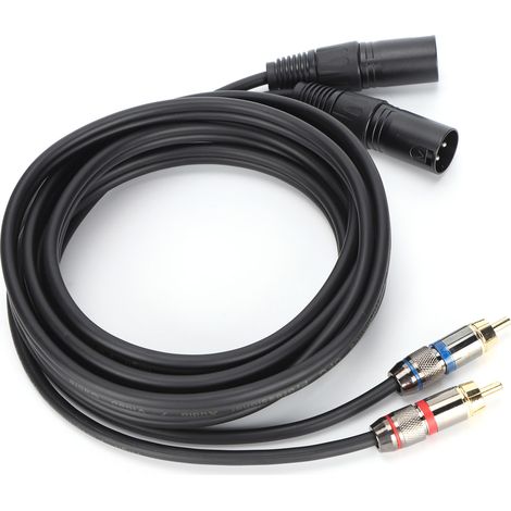 Câble microphone JORINDO, adaptateur double XLR mâle vers double RCA pour système audio stéréo HiFi et système home cinéma, 3 m JD6053-1 (1/5)