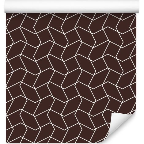 Carta da parati con motivo geometrico bordeaux e rosso per soggiorno e camera da letto, 50x1000 cm (1/5)
