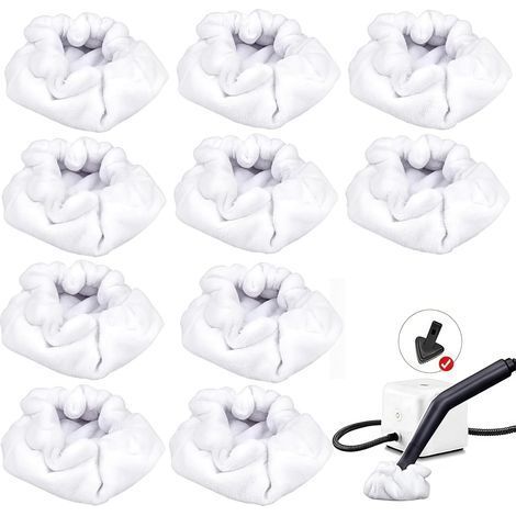 Lot de 10 Petits tampons en Microfibre compatibles avec Les nettoyeurs Vapeur Dupray, etc. pour Brosse Triangulaire – Accessoires réutilisables et lavables (1/5)