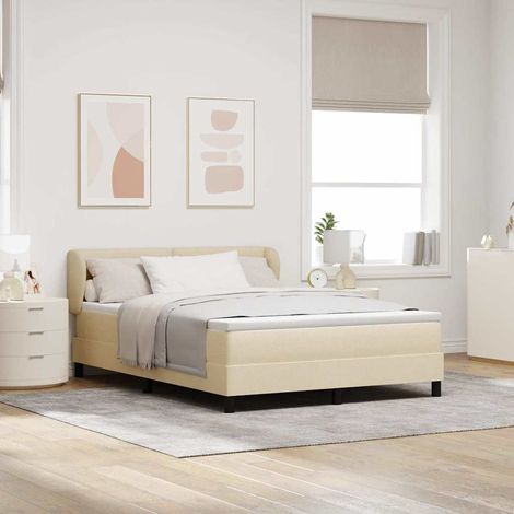 Boxspringbett mit Matratze Creme 160 x 200 cm Stoff