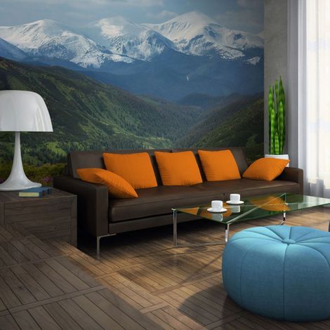Papier Peint "Paysage de Montagne au Printemps" 154 x 200 cm (1/2)