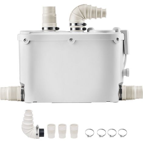 Pompe de broyage, 500 W, débit de 110 l/min (29 gal/min), hauteur de refoulement de 8 m (26 pi), pompe de refoulement des eaux usées avec 4 entrées d'eau, système de chasse d'eau par le haut pour sous (1/5)