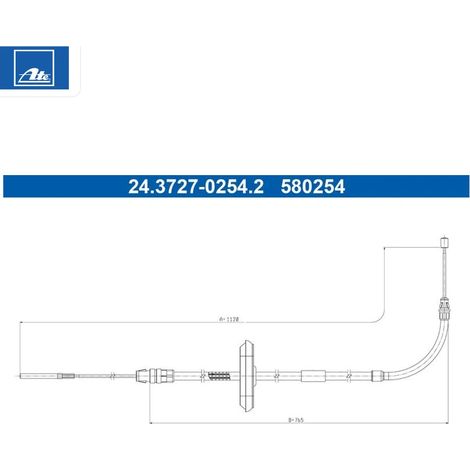 Tirette à câble, frein de stationnement ATE 24.3727-0254.2 MINI 34 40 6 852 186
