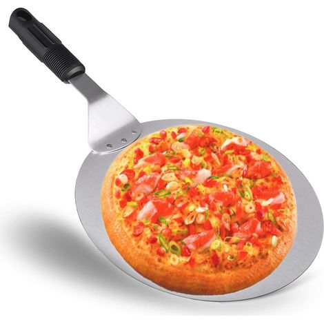 1 Pelle à Pizza Ronde Inox 10 Pouces, Manche Anti-Chaude, Pour Four, Pâtisserie