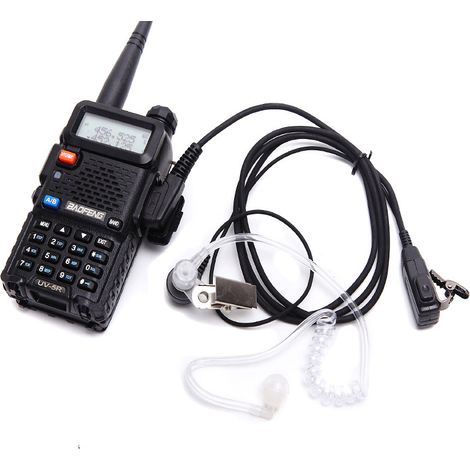 Casque-micro Baofeng transparent anti-bruit, oreillette PTT compatible UV-5R 888S, kit main-libre avec micro, interphone talkie-walkie, 1 pièce (1/5)