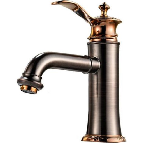 Rubinetto da cucina, rubinetto da bagno, rubinetto in bronzo oliato, rubinetto per lavello in ottone (con acqua calda e fredda). Il rubinetto per lavello è dotato di tubo flessibile per l'acqua calda 