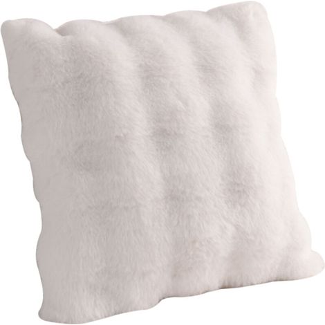 Lot de 2 coussins décoratifs en peluche imitation lapin, coussins pour canapé, coussins de tête de lit et coussins double usage (1/5)
