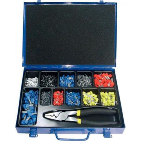 Assortiment d'embouts de fils, isolés 0.5 - 16 mm²,,, avec pince à sertir