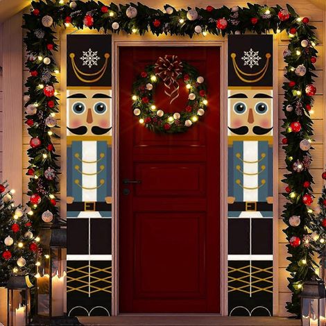Decoraciones navideñas del Cascanueces Guirnaldas colgantes Decoraciones navideñas para exteriores, decoración de paredes para fiestas navideñas y regalos de Navidad (1/5)