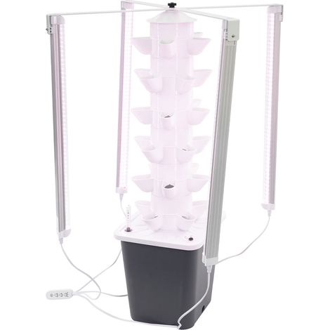 Système de Culture Hydroponique, 30 Fentes de Plantation, Tour Hydroponique verticale 6 Niveaux avec Lampe de Culture LED et Pompe à Eau, Kit Germination de Plantes pour Herbes, Fruits, Légumes d'Inté (1/5)