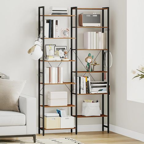 Bibliothèque d'angle, Rangement pour Affichage Debout,6 Niveaux (1/5)