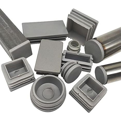 Nervurés Bouchon en Plastique,Embout à lamelles pour tubes,Capuchon Pied Utilisé pour Chaisse/Meuble/Trampoline/Armoire/étagère,Tuyau métallique/acier inoxydable etc-Square 16pcs30 30mm (1/5)