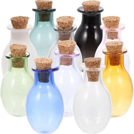 20 mini botellas de los deseos (mini frascos de los deseos hechos a mano) con corcho