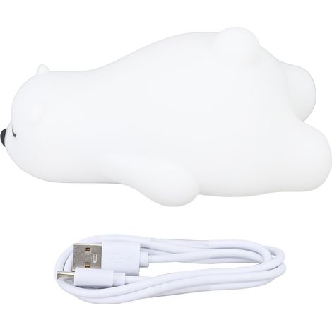 Toivize LED-Nachtlicht, weicher Silikonbär, USB-aufladbar, warmes und farbenfrohes Licht, ergonomisches Design, 1200 mAh (1/5)