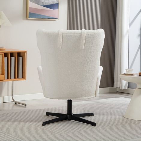 sessel sitzmöbel 74x86 5 cm dreh metall cremeweiß OKMYHOME (1/3)