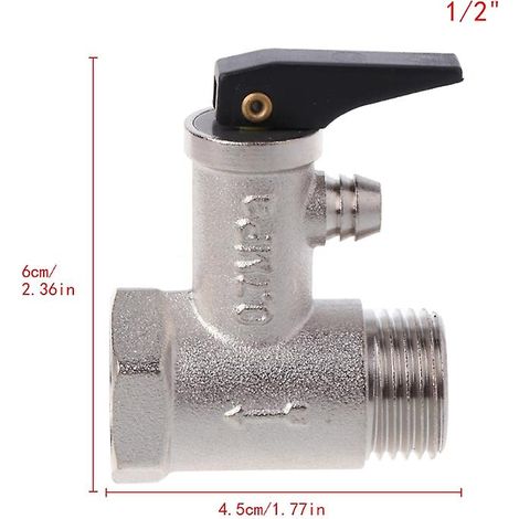 Soupape de sécurité de pression en laiton G1/2 DN15 0,7 MPa pour chauffe-eau électrique (1/4)