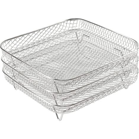 3 niveaux Accessoires de grille de gril, grille de gril et de cuisson à la vapeur en acier inoxydable pour 3,5 à 5,8 QT, grille de déshydratation pour friteuse à air (21x21x5cm) (1/5)