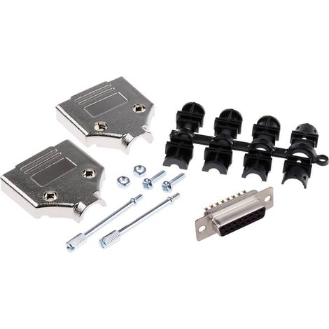 MH Connectors MHDTPK15-DM15S-K KIT connettori femmina SUB-D 180 ° Numero Poli (num): 15 Punte a saldare 1 pz.