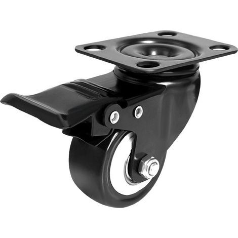 Roulette pivotante avec frein 100 mm, 2 roulettes pour meubles, roulettes industrielles, transport, supporte max 400 kg (1/4)