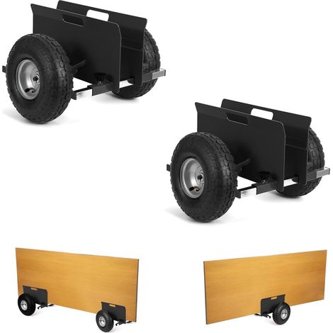 2 Chariots Porte-Panneaux, Capacité De Charge De 272 Kg, Avec Pneus Pneumatiques De 25,4 Cm, Chariots à Pinces, Chariots De Transport De Panneaux, Porte-Panneaux à Roues Universelles (1/5)