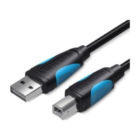 Cable USB 2.0 Impresora Vention VAS-A16-B500/ USB Tipo-B Macho - USB Macho/ 480Mbps/ 5m/ Negro