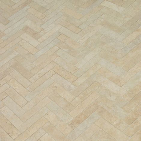 Chevron Travertin Beige Clair 1er choix Vieilli - 30,5x5x1 cm (1/5)