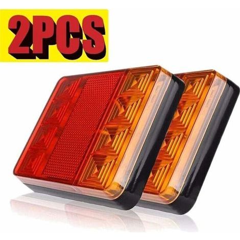 2 luces traseras LED para remolque, iluminación trasera, luz de freno impermeable, indicador de señal universal para camión y caravana. (1/4)